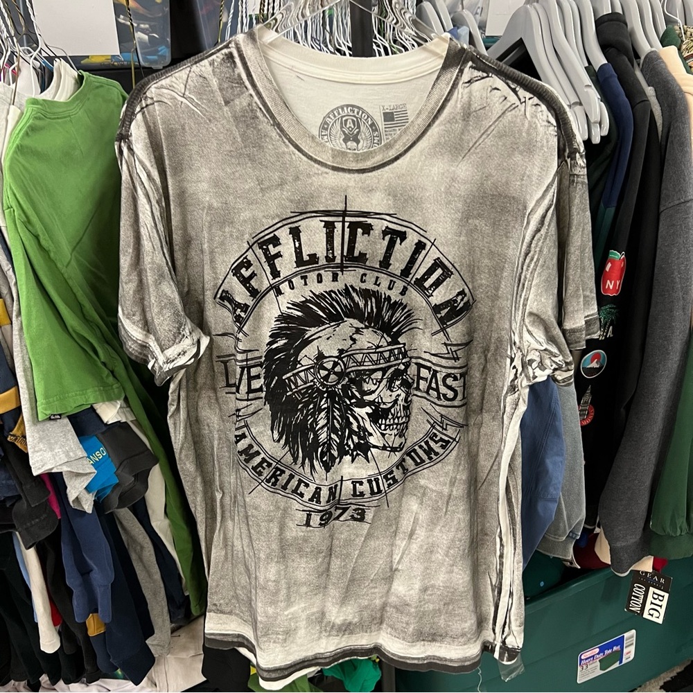 Affliction Gray Graphic Tee